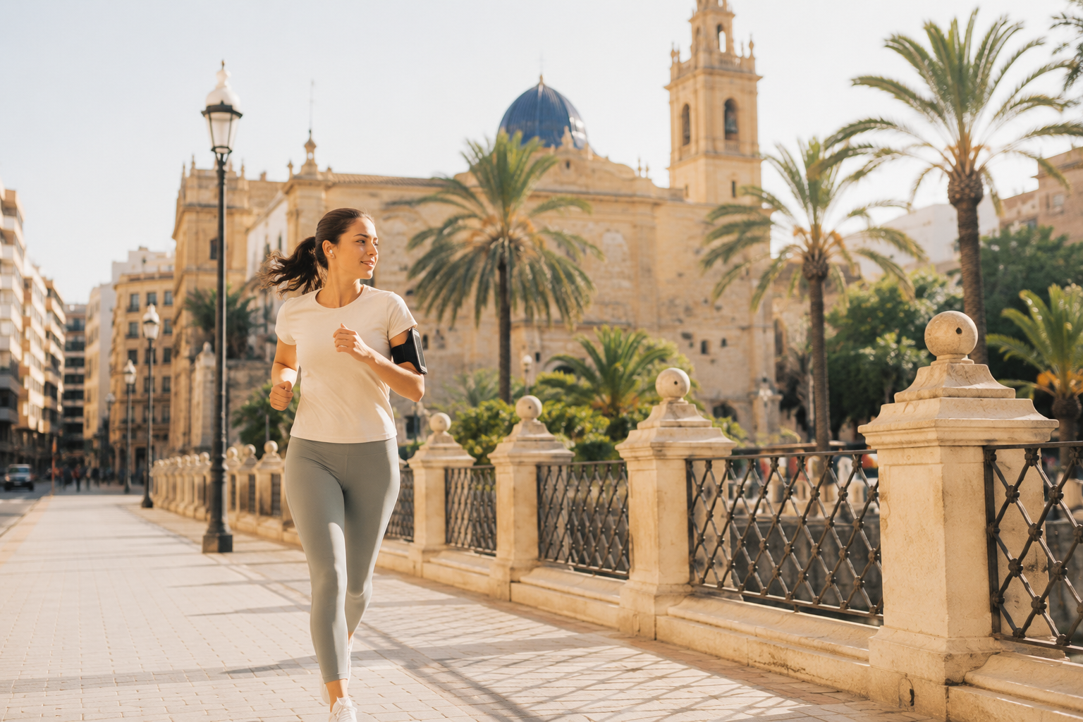 Mujer corriendo al aire libre en Elche, recuperando una vida sana tras la adicción